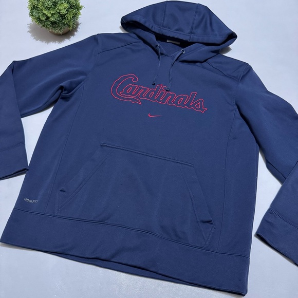 Nike Navy Blue Cardinals Baseball‎ Hoodie Sweatshirt Mens Size Small - Picture 1 of 6